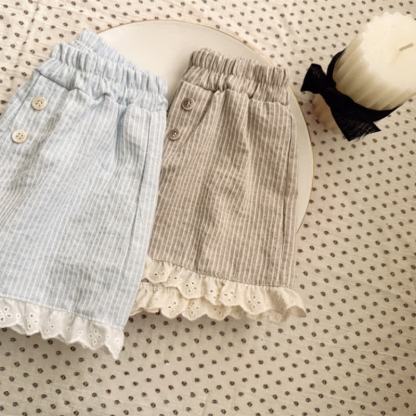 Shorts für Kleinkind-Mädchen, Streifen, mit Lace - image 3