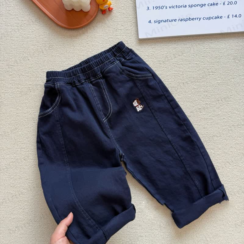 Hose für Kleinkind-Jungen) mit Hundestickerei - Marineblau - 4-5J - image 2