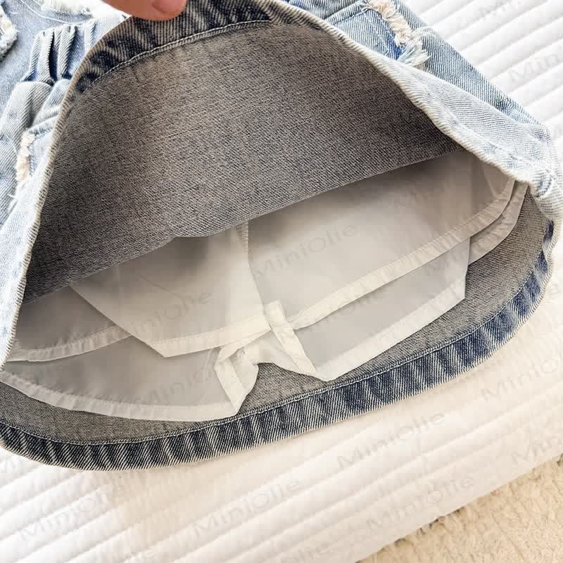 Ärmelloses Set aus gewaschenem Denim für Kleinkind - image 5