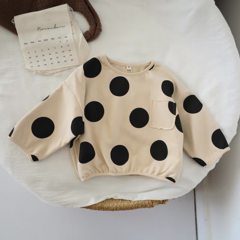 Kleinkind Baby Langarmshirt mit Punktmuster T-Stück - Beige - 6-7J - image 2