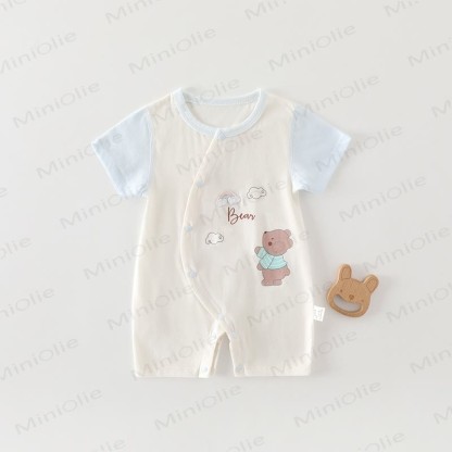 Baby Baumwoll-Strampler mit Tier und kurzen Strampler - image 4