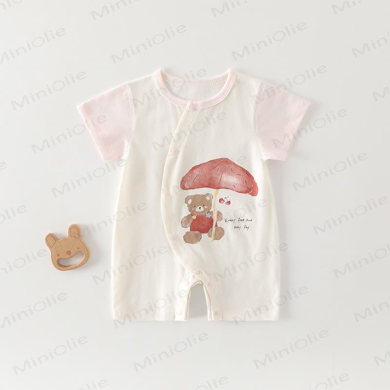 Baby Baumwoll-Strampler mit Tier und kurzen Strampler - image 8