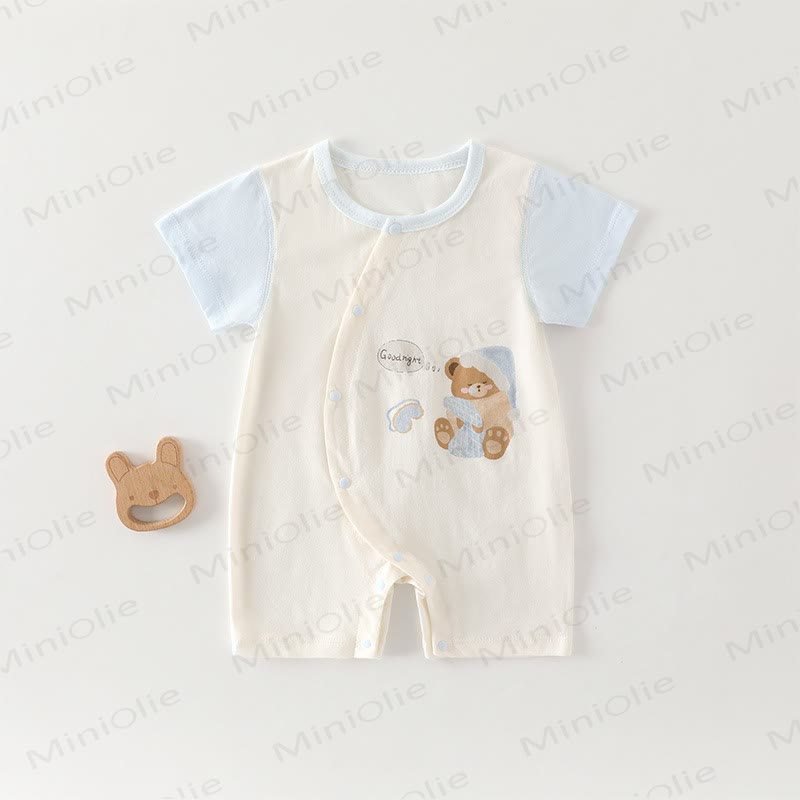 Baby Baumwoll-Strampler mit Tier und kurzen Strampler - image 9