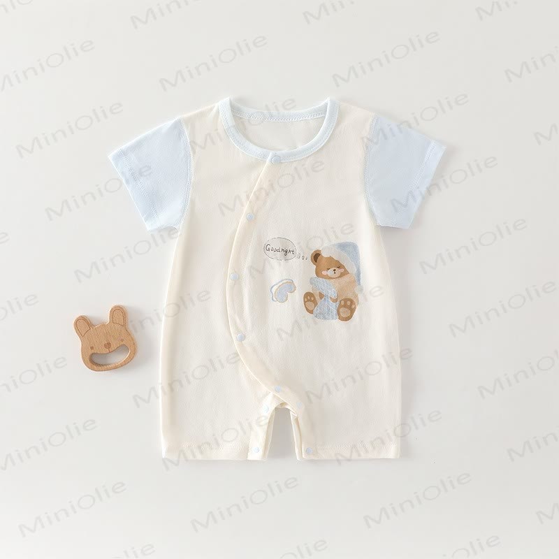 Baby Baumwoll-Strampler mit Tier und kurzen Strampler - image 9