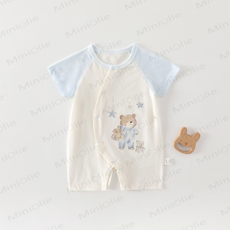 Baby Baumwoll-Strampler mit Tier und kurzen Strampler - image 13