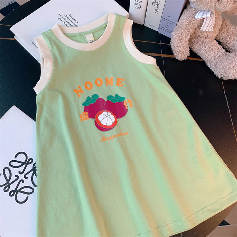 NOOME Ärmelloses Kleid mit Obst für Kleinkind Mädchen - Grün - 8-9J - image 4