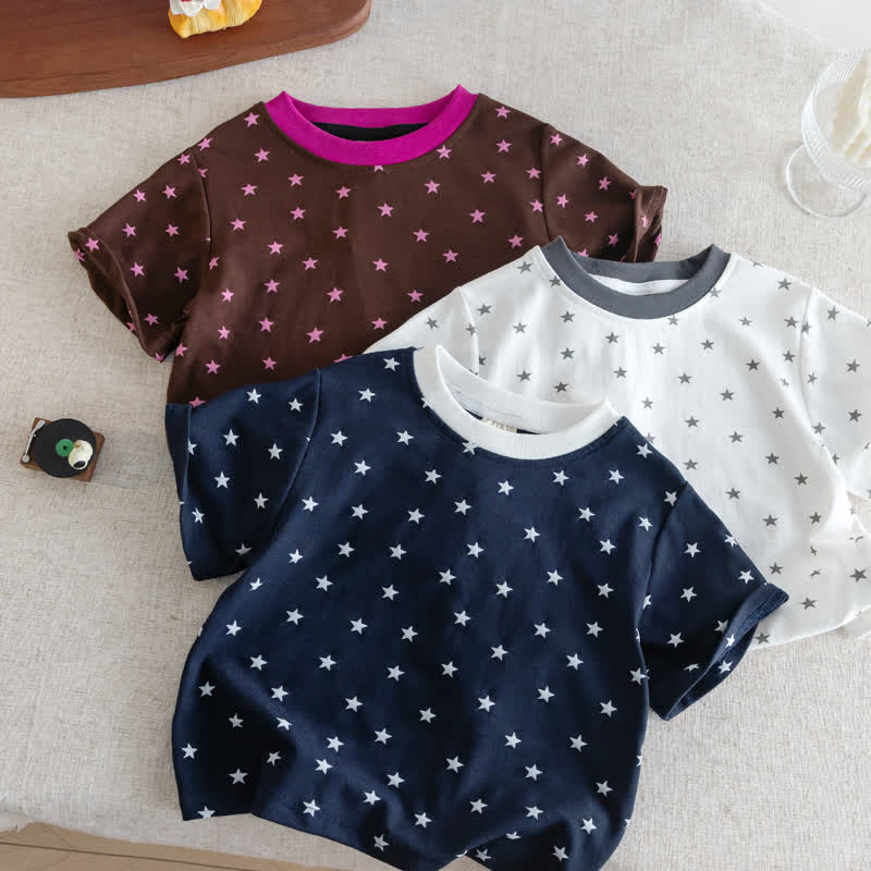 Kleinkind Baby Freizeit-T-Shirt mit Sternenprint - image 1