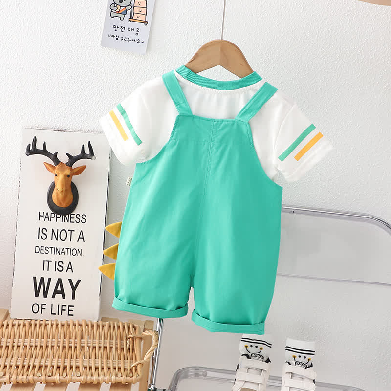 Zweiteiliges Set aus Overalls - Jungen mit Dinosaurier -Print: T-Stück und Shorts - image 4