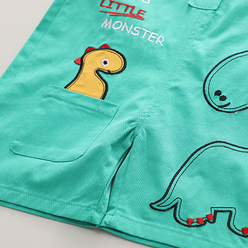 Zweiteiliges Set aus Overalls - Jungen mit Dinosaurier -Print: T-Stück und Shorts - image 10