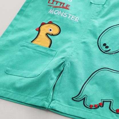 Zweiteiliges Set aus Overalls - Jungen mit Dinosaurier -Print: T-Stück und Shorts - image 10