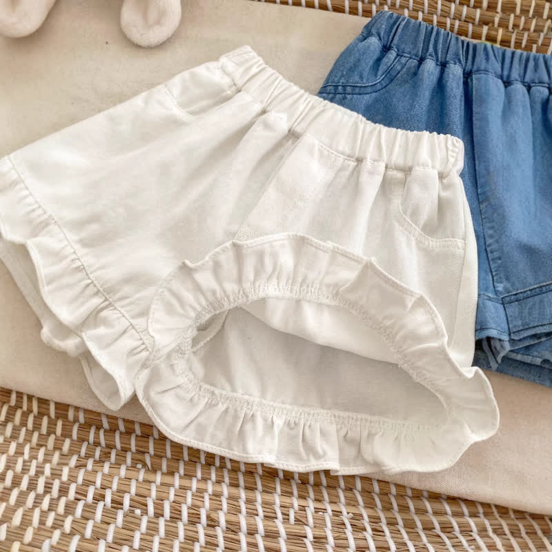 Baby Mädchen Shorts , Einfarbig, mit Rüschensaum - image 4