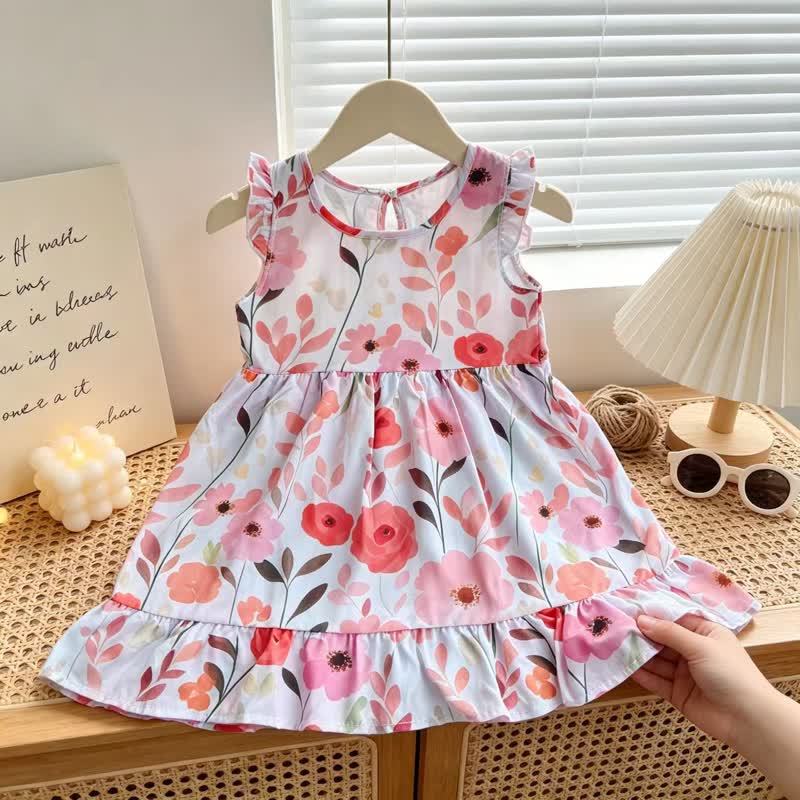 Sommer mit Blumenmuster für Kleinkind , Blumen - Rote Blüten - 6-7J - image 8