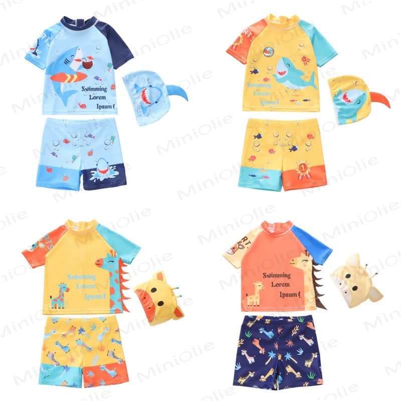 Zweiteiliges Set mit Schwimmen : Bademode mit Tier für Kleinkind-Jungen - image 1
