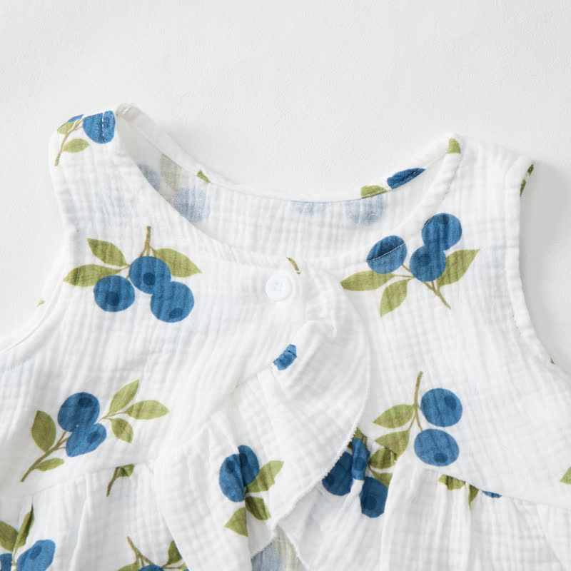 Zweiteiliges ärmelloses Set für Baby und Kleinkind , weiß mit Blurberry-Muster - image 3