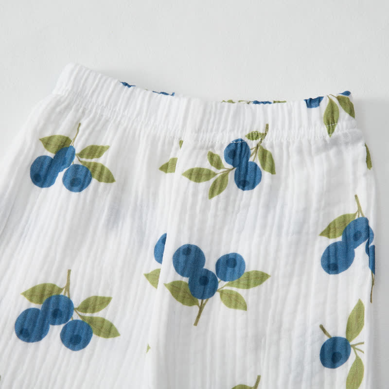 Zweiteiliges ärmelloses Set für Baby und Kleinkind , weiß mit Blurberry-Muster - image 4