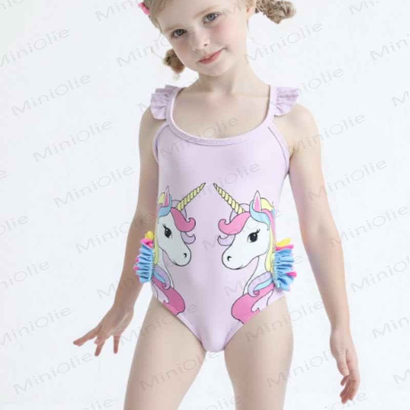 Rüschen Bodysuit für Kleinkind-Mädchen - Rosa Einhorn - 4-5J - image 22