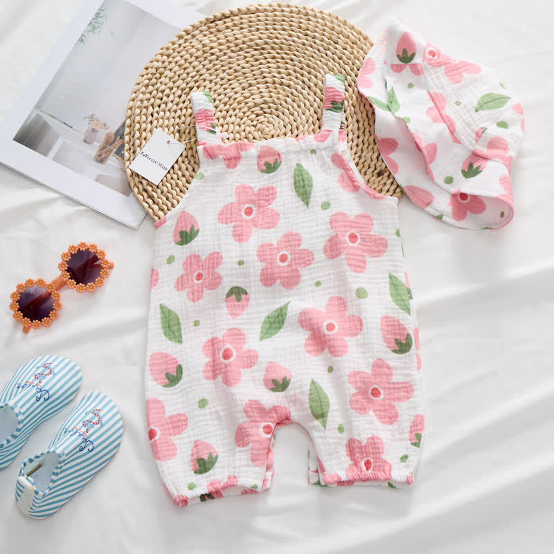 Weißer Blume Strampler für Baby (Mädchen) mit Hut - image 2