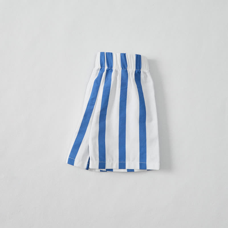 DON'T MAKE ME CALL MY BIG SISTER! Zweiteiliges Shorts Set mit Blau, vertikal Streifen Print. - image 4