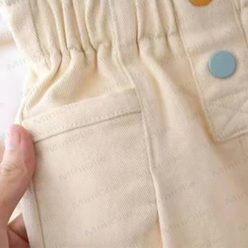 Weiche Baumwollhose für Kleinkind-Mädchen mit hohem Bund, lässige Hose - image 6