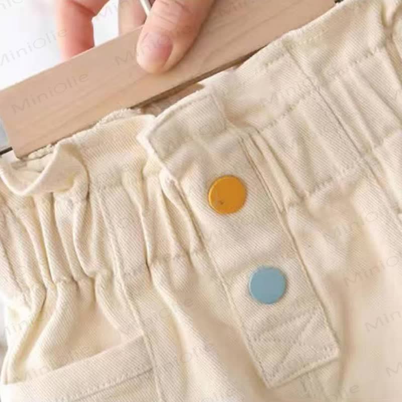 Weiche Baumwollhose für Kleinkind-Mädchen mit hohem Bund, lässige Hose - image 5