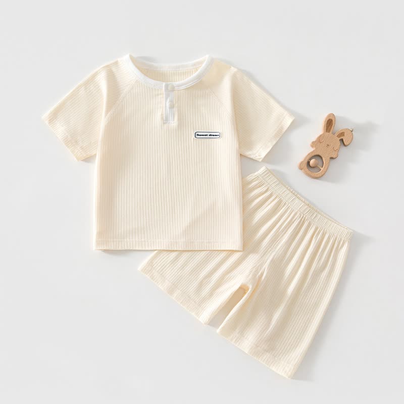 Zweiteiliges Set aus Gerippt Sommer und Shorts für Baby - Gelb - 4-5J - image 2