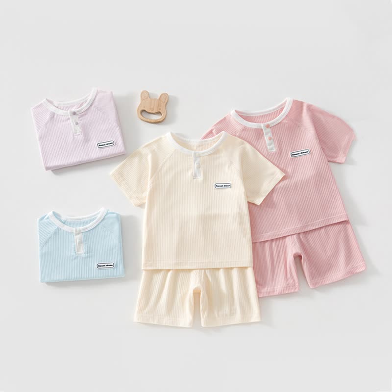 Zweiteiliges Set aus Gerippt Sommer und Shorts für Baby - image 1