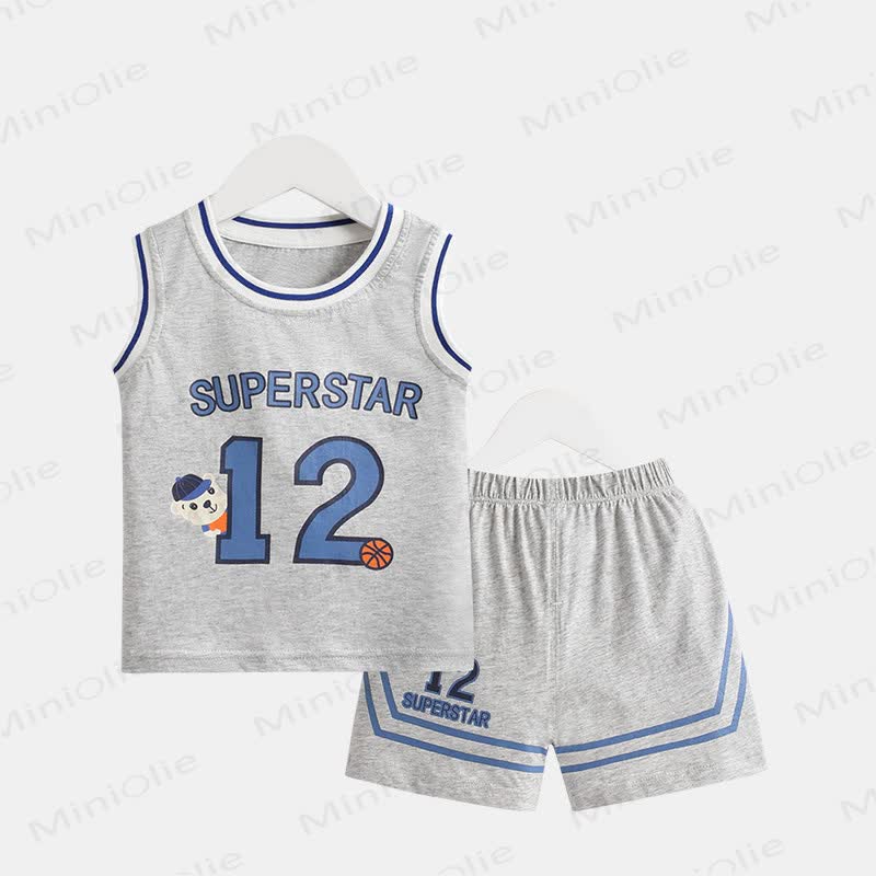 Sport 2-teiliges Set aus Tanktop und Shorts aus Mesh für Baby und Kleinkind - Grau - 6-7J - image 2
