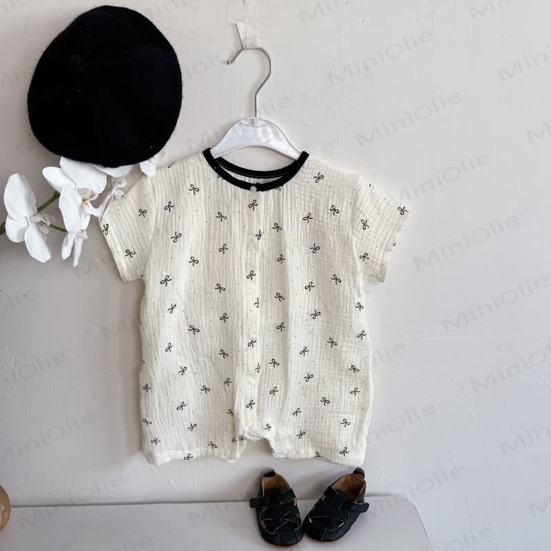 Weißer Baby mit kurzen Ärmeln und Strampler - Weißer Schleife - 18-24M - image 2