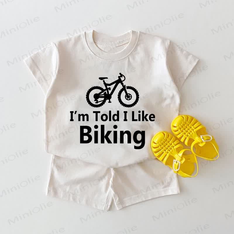 I'M TOLD I LIKE BIKING – Baby -Fahrrad-Print, weiß, 2-teiliges Set - Weiß - 18-24M - image 1