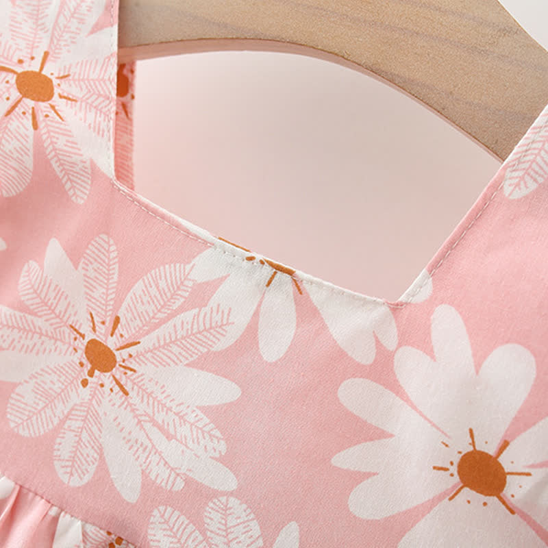 Kleinkind Baby Mädchen - Kleid mit Gänseblümchenmuster , Schleife und Puffärmeln - image 7