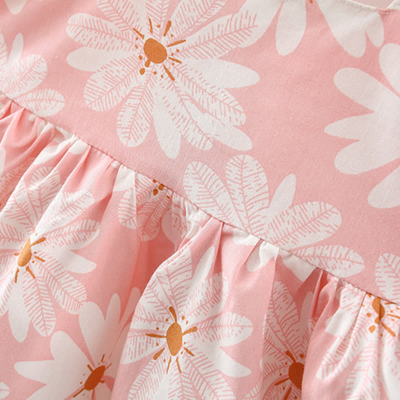 Kleinkind Baby Mädchen - Kleid mit Gänseblümchenmuster , Schleife und Puffärmeln - image 11