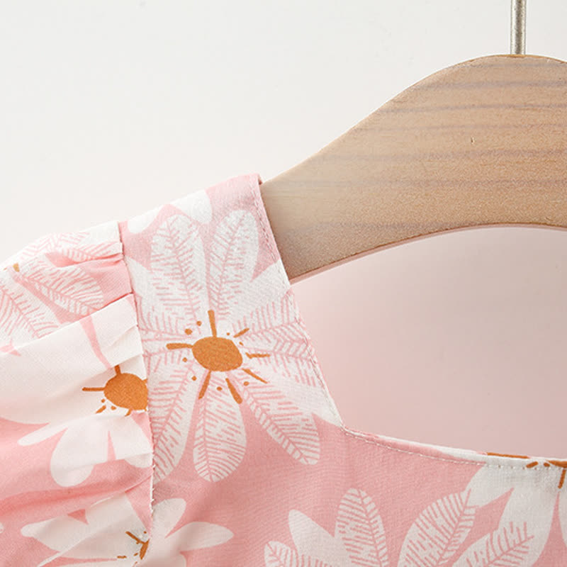 Kleinkind Baby Mädchen - Kleid mit Gänseblümchenmuster , Schleife und Puffärmeln - image 8