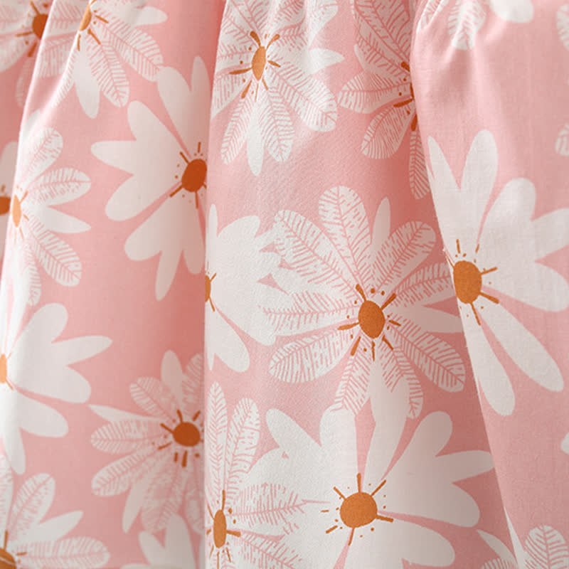 Kleinkind Baby Mädchen - Kleid mit Gänseblümchenmuster , Schleife und Puffärmeln - image 12