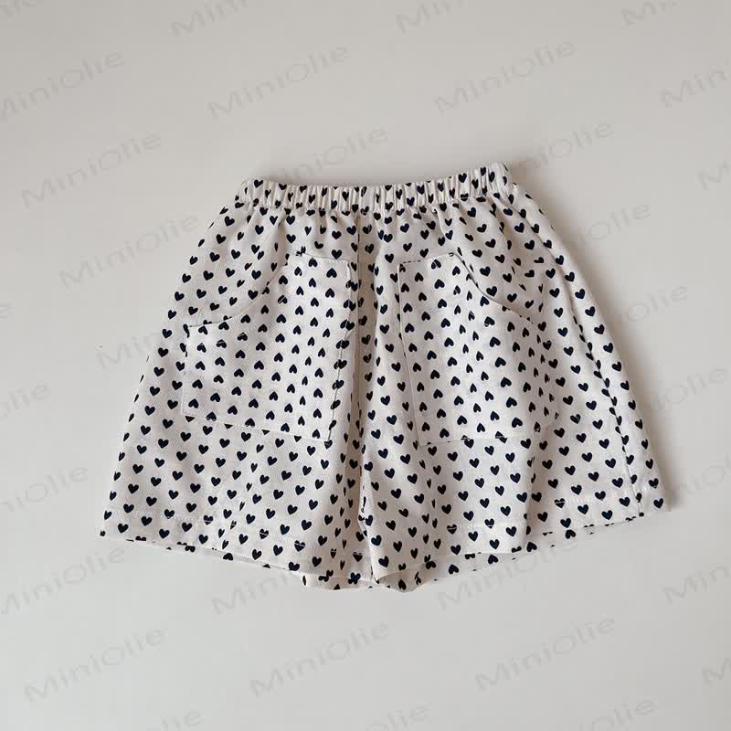 Baby Baumwoll-Loungewear Shorts - Weißes Herz - 2-3J - image 2