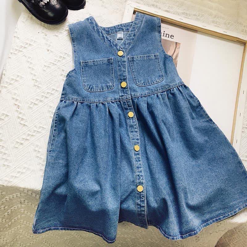 Kleinkind Mädchen Blau Vintage- Denim mit Kleid - Blau - 8-9J - image 1