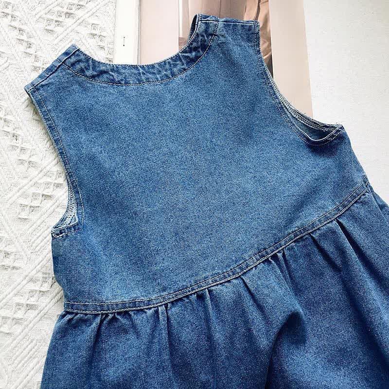 Kleinkind Mädchen Blau Vintage- Denim mit Kleid - image 3