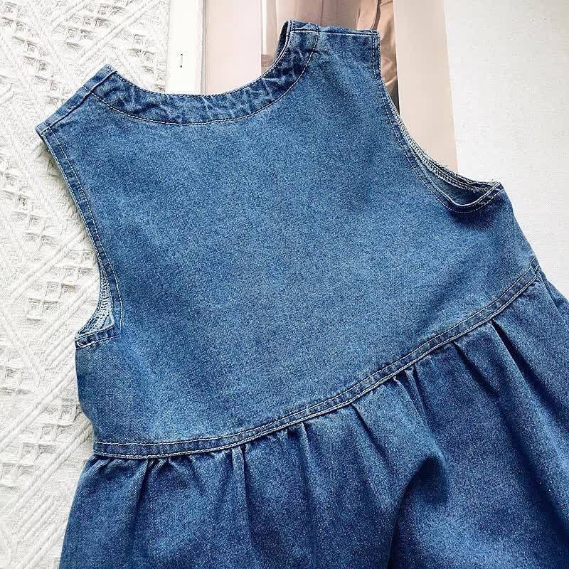Kleinkind Mädchen Blau Vintage- Denim mit Kleid - image 3
