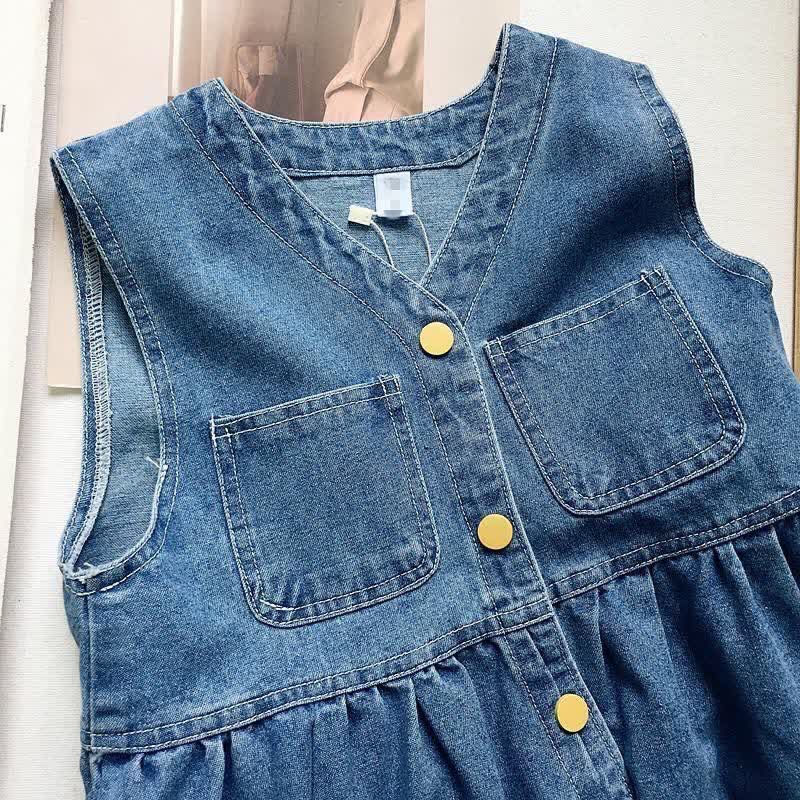 Kleinkind Mädchen Blau Vintage- Denim mit Kleid - image 2
