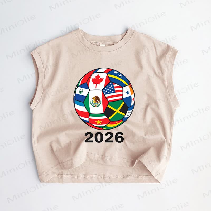 2026 Baby Kleinkind Fußball Khaki Tanktop - Khaki - 3-5J - image 1