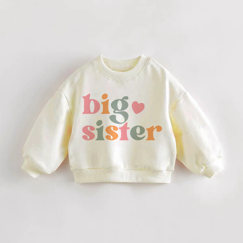 Baby Kleinkind Sweatshirt „BIG SISTER“ - Creme - 3-5J - image 1