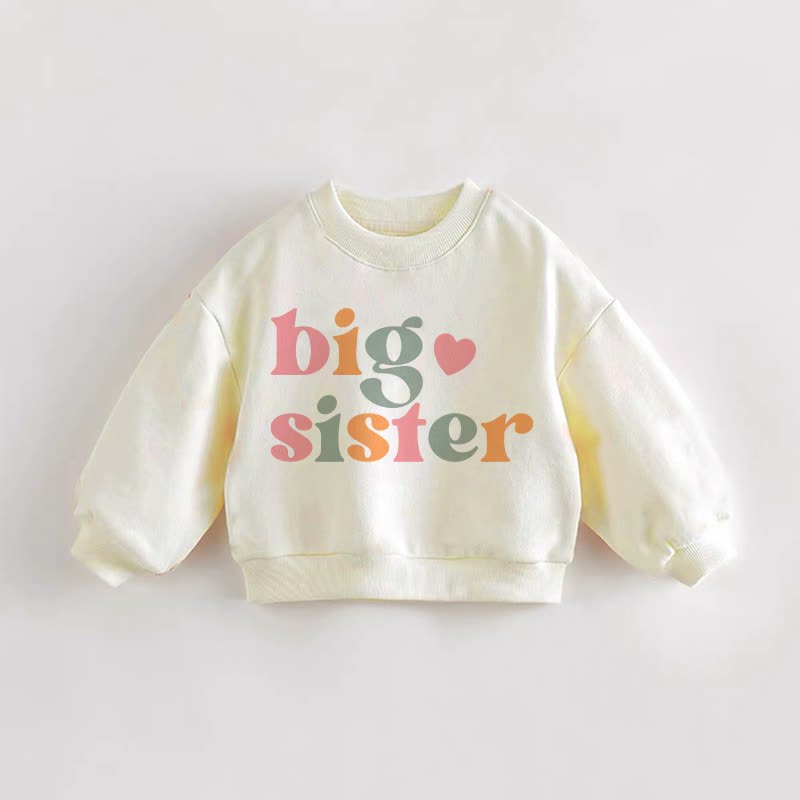 Baby Kleinkind Sweatshirt „BIG SISTER“ - Creme - 3-5J - image 1