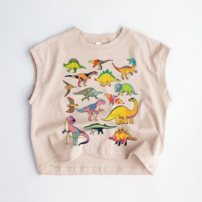 Baby Kleinkind Tanktop mit Dinosaurier-Print, khakifarben - Khaki - 3-5J - image 1