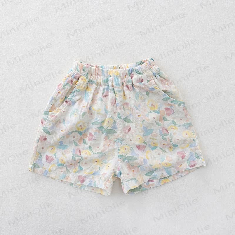 Shorts mit Blumen Blumenmuster für Kleinkind-Mädchen - Rosa - 6-7J - image 2