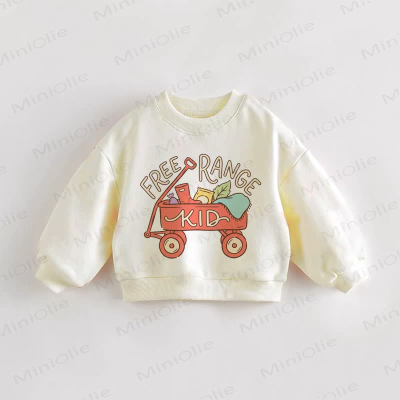 FREE RANGE KID Baby Kleinkind Creme Sweatshirt - Creme - 3-5J - image 1