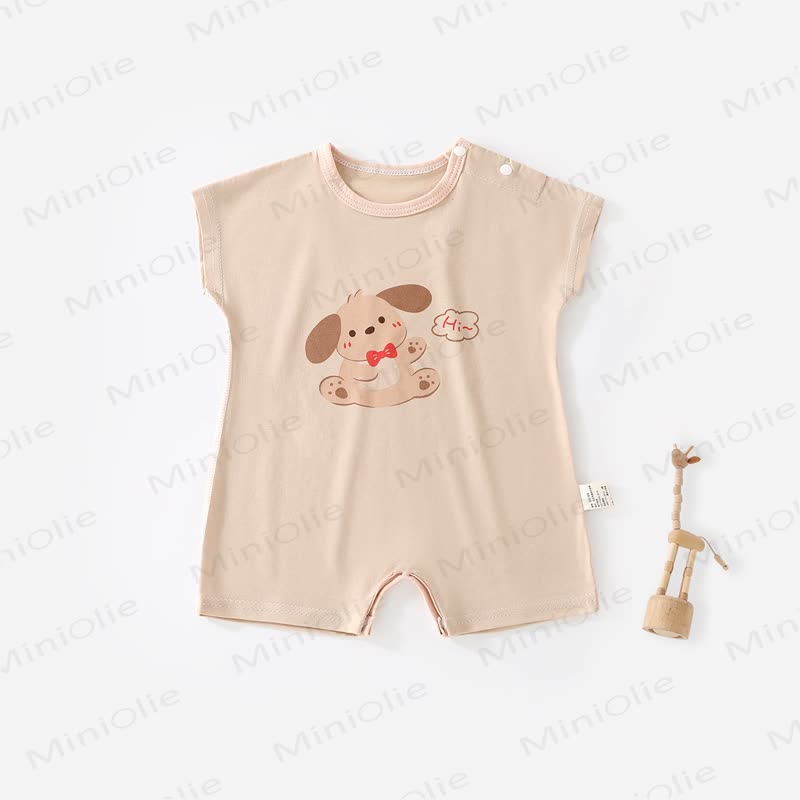 Baby Strampler mit Tier und kurzen Strampler - Aprikose - 2-3J - image 4