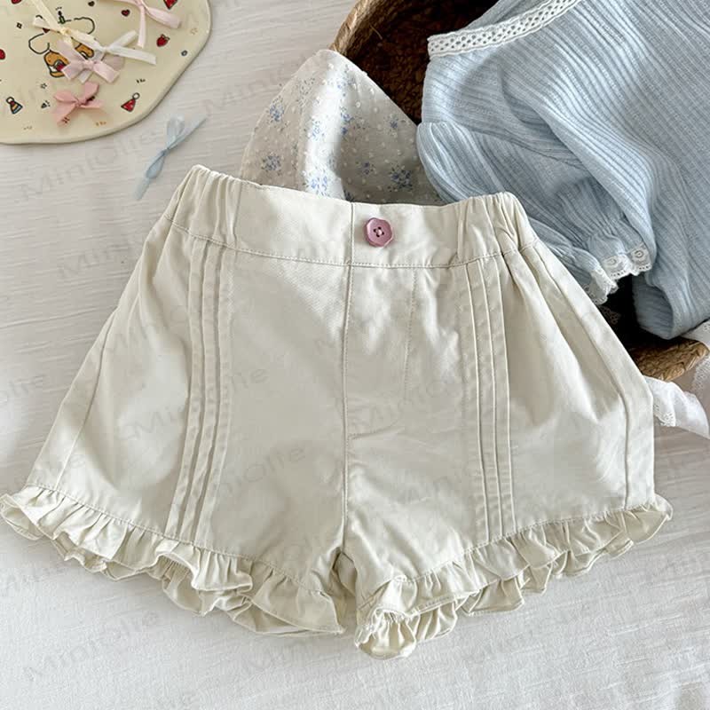 Rüschensaum-Bloomer Shorts für Kleinkind-Mädchen - Weiß - 4-5J - image 2