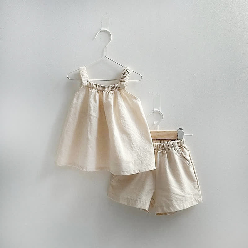 2-teiliges Set für Baby, Mädchen : Trägertop und Shorts - Beige - 4-5J - image 2