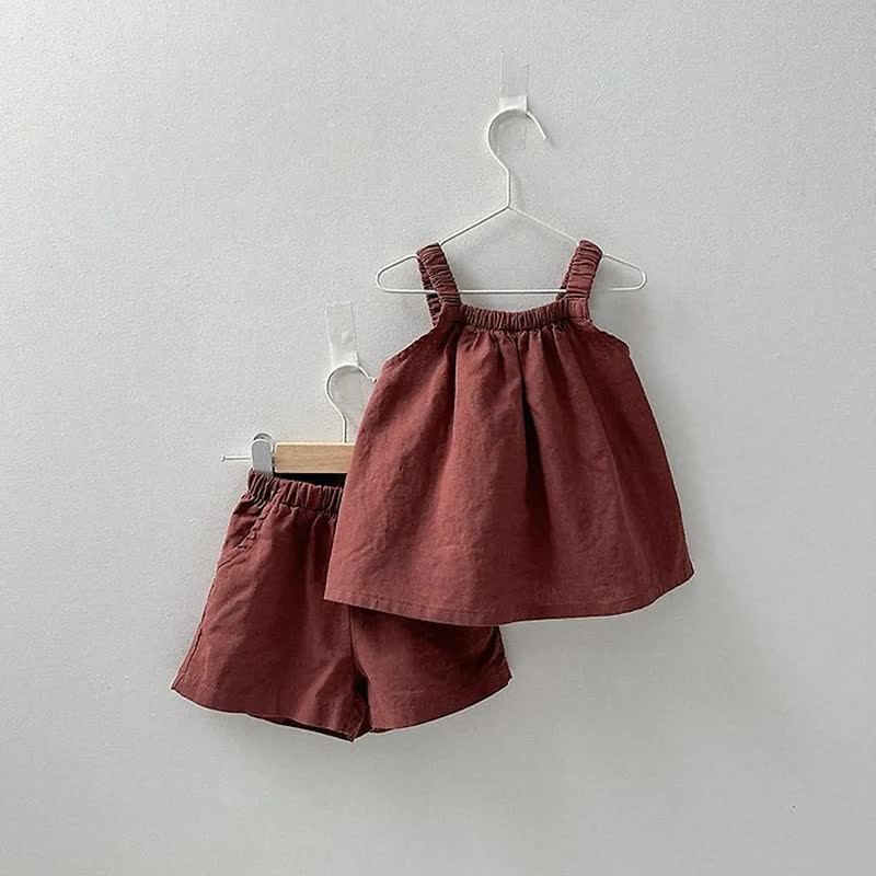 2-teiliges Set für Baby, Mädchen : Trägertop und Shorts - Rot - 4-5J - image 3