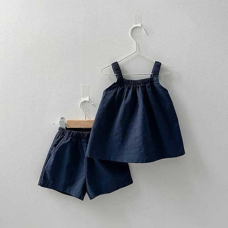 2-teiliges Set für Baby, Mädchen : Trägertop und Shorts - Marineblau - 4-5J - image 4
