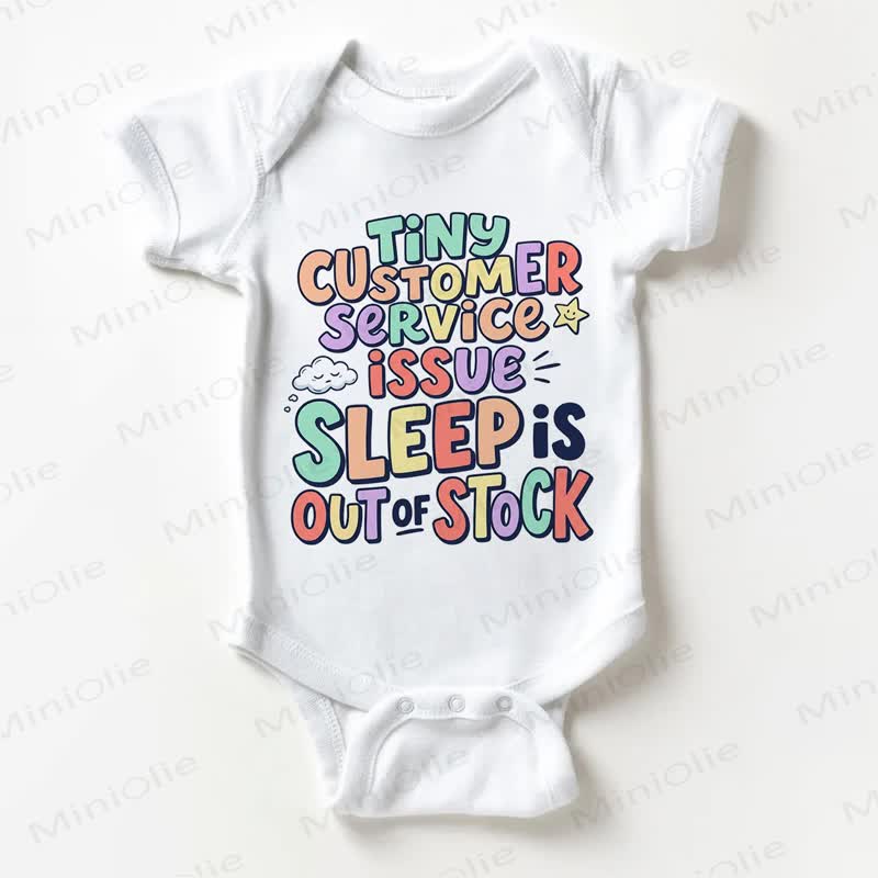 TINY CUSTOMER SERVICE ISSUE SLEEP IS OUT OF STOCK: Slogan Baby (weiß) Bodysuit - Weiß - 18-24M - image 1